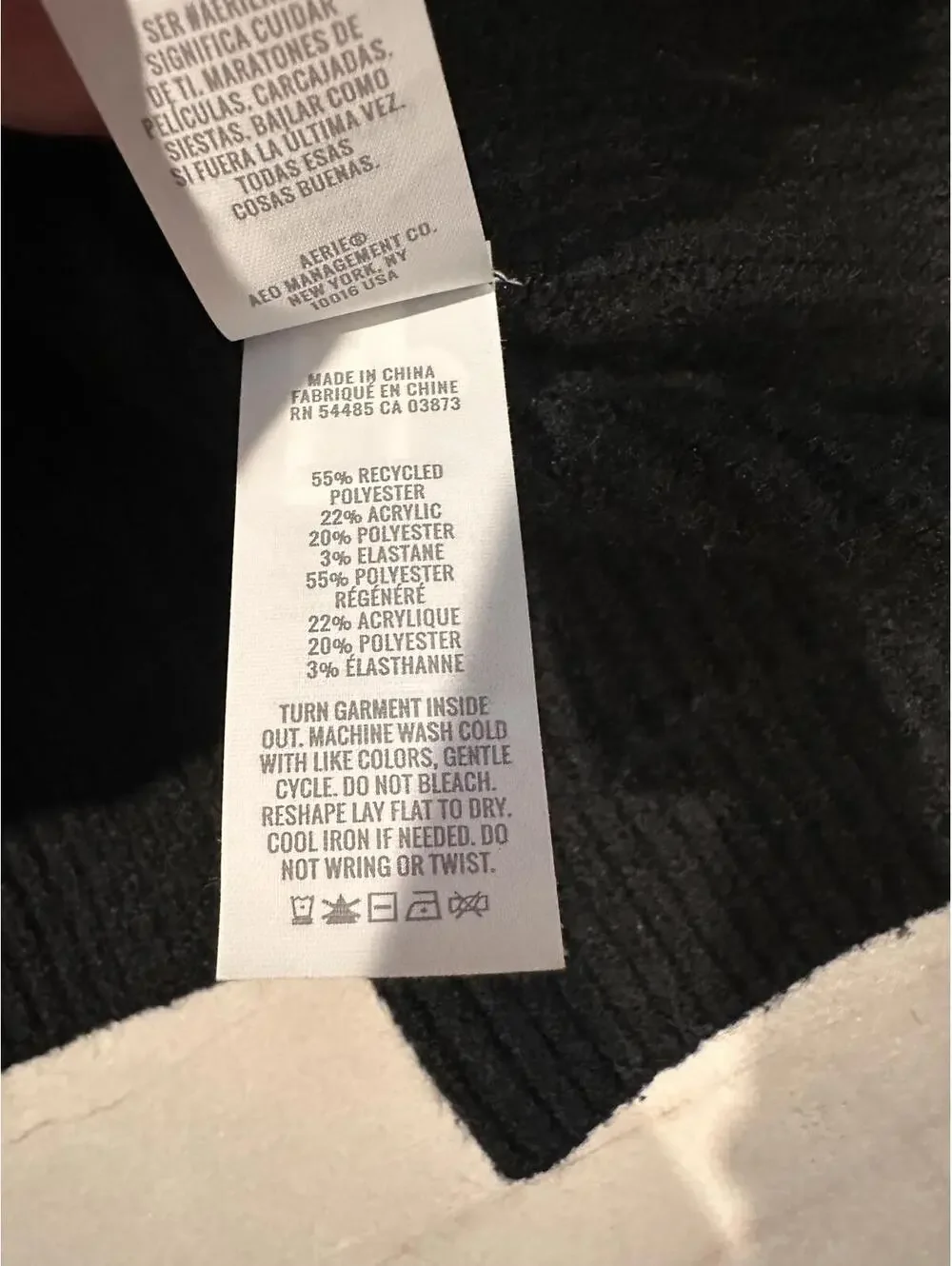 Aerie Unreal Crewneck Sweater in Black and Cream Striped Women’s XS Oversized - Picture 8 of 10